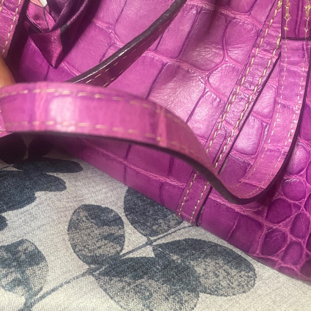 Dooney & Bourke Purple croc barrel and wallet set - Picture 15 of 17